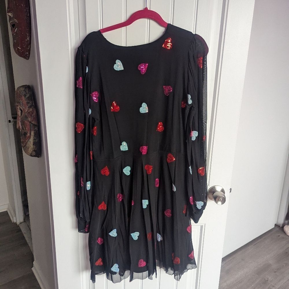 Blackmilk - XXL I Heart Sequins Black Sheer Romance Dress - Picture 2 of 9